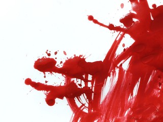 red paint splash isolated on white background