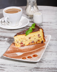 An original dish with a cup of coffee