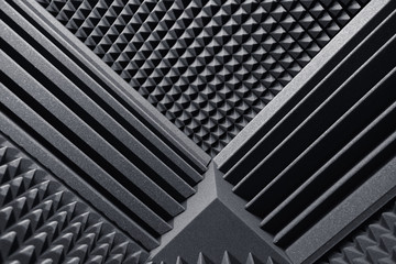 acoustic foam absorber and bass traps for sound dampering background