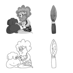 Vector illustration of evolution and prehistory logo. Set of evolution and development stock vector illustration.