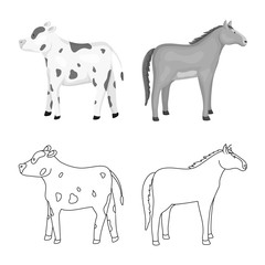 Vector design of breeding and kitchen icon. Set of breeding and organic stock symbol for web.