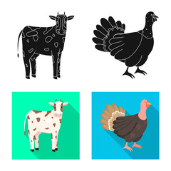 Isolated object of breeding and kitchen symbol. Set of breeding and organic stock symbol for web.