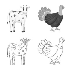 Isolated object of breeding and kitchen icon. Set of breeding and organic stock vector illustration.
