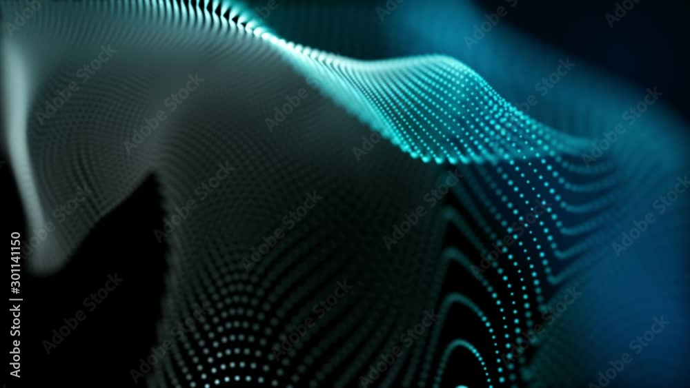 Poster seamless loop: blue elegant dynamic abstract lines in motion. computer, technology, engineering, bus
