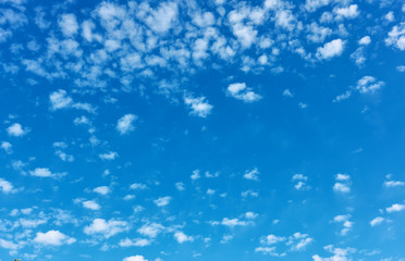 Blue sky with lots small clouds
