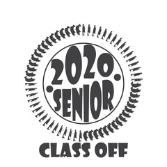 Stylish design for printing on high school graduation clothes. The senior design in the form of a print on a t-shirt. Logo on a light background for graduation.