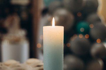  candle with fire, decorations for candy bar