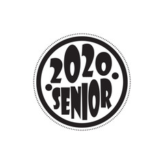 Stylish design for printing on high school graduation clothes. The senior design in the form of a print on a t-shirt. Logo on a light background for graduation.