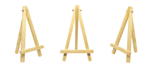 Group of Photo stand for photography showing or interior decoration isolated on white background.