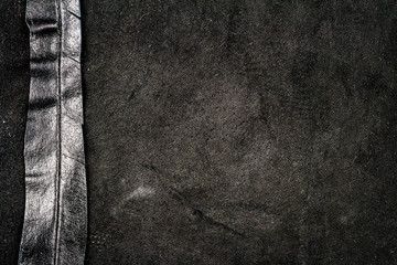 Black leather texture background, back side