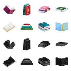 Isolated object of training and cover logo. Set of training and bookstore stock vector illustration.