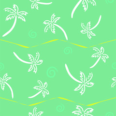 Seamless vector pattern with palm trees. Summer pattern. Vector illustration. Background for design.