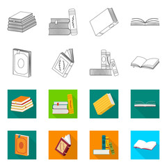 Vector design of training and cover logo. Collection of training and bookstore stock vector illustration.