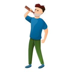 Alcohol addiction icon. Cartoon of alcohol addiction vector icon for web design isolated on white background