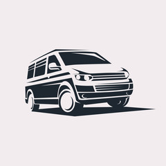 mini van symbol logo template, delivery and logistic services concept