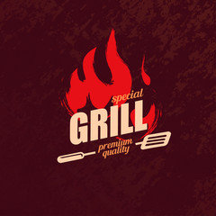 grill and BBQ stylized logo template - 301146750