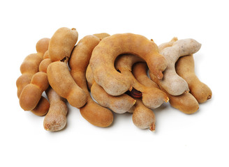 Tamarind on white background