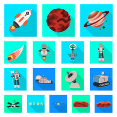 Vector illustration of science and cosmic logo. Set of science and technology vector icon for stock.