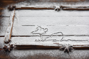 Christmas decor cinnamon star anise powdered sugar year of the rat