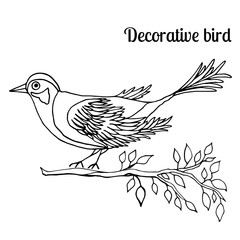 Fototapeta na wymiar Wild bird oriolus for decor. Vector animal illustration.
