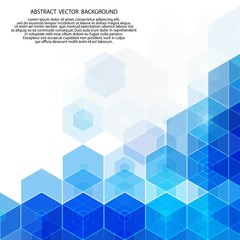 Fototapeta premium Vector Abstract geometric background. Template brochure design. Blue hexagon shape. eps 10