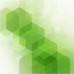 Fototapeta premium Vector Abstract geometric background. Template brochure design. Green hexagon shape. eps 10