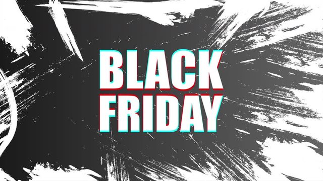 Glitch Black Friday sale. Black Friday sale promotion 4k motion video footage