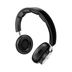 Fototapeta na wymiar 3D Rendering Black headphones isolated on white background