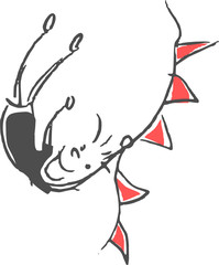 Boy having fun - happy big brother illustration