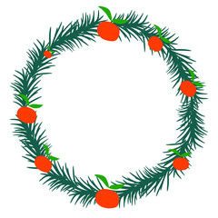 christmas wreath isolated on white background