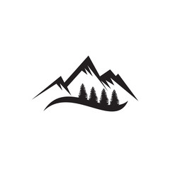 Mountain icon logo design template