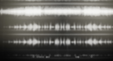 Audio recording concept. Unfocused sound wave background