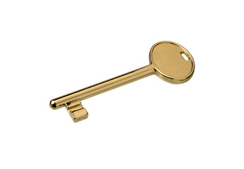 Key isolated on white.  Golden key.