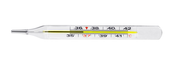 Thermometer medical. Mercury thermometer isolated