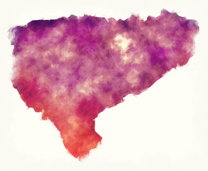 Mahweet governorate watercolor map of Yemen