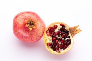 Pomegranate fruit structure close up