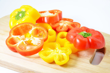 sweet and fresh peppers on a plate