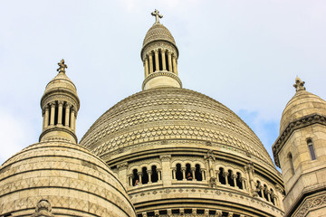 Sacre Coeur Basilica, domes. Paris, France.