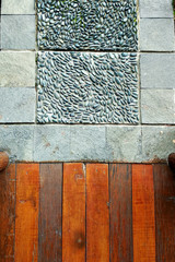 Wooden and stone floor