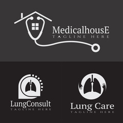Collection of medical and health logos for clinics, icons of human organs, heart, intestines, lungs, kidneys, vector elements