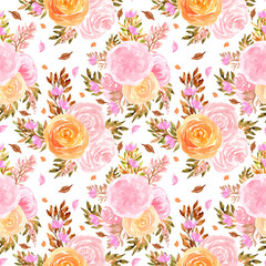 watercolor seamless pattern with roses