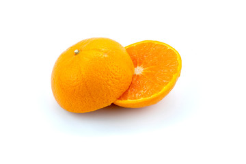 Fresh navel oranges isolated on white background. Save with clipping path.