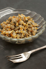 Cockles pickled in vinegar a popular seafood in Europe
