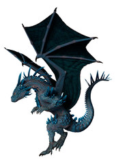 3D Rendering Fairy Tale Dragon on White
