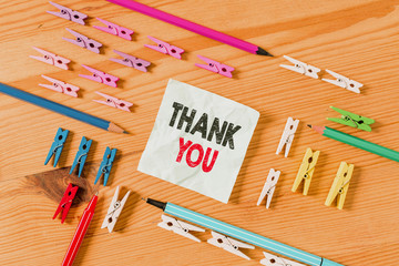 Word writing text Thank You. Business photo showcasing a polite expression used when acknowledging...