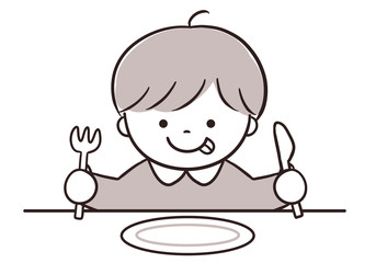 食事を待つ男の子