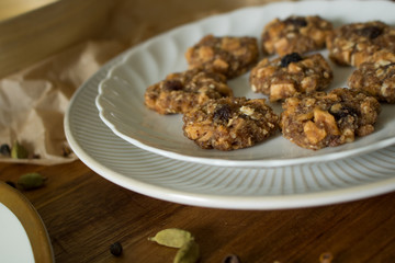 Food photography of raw food apple cinnamon cookies