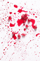 Pomegranate grains and drops of juice