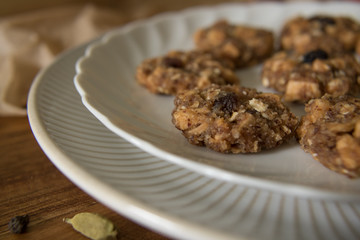 Food photography of raw food apple cinnamon cookies