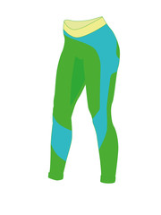 sport leggings green realistic vector illustration isolated